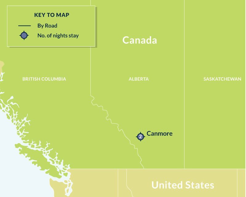 Map of 3 Day Wildlife & Trails Canmore Weekender: Nature and Adventure Await route