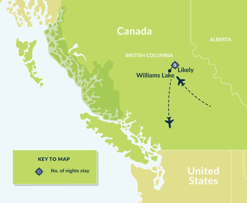 Map of 4 Day The Bear Whisperer - Grizzlies & Salmon - The Cycle of Life route
